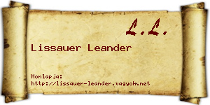 Lissauer Leander névjegykártya